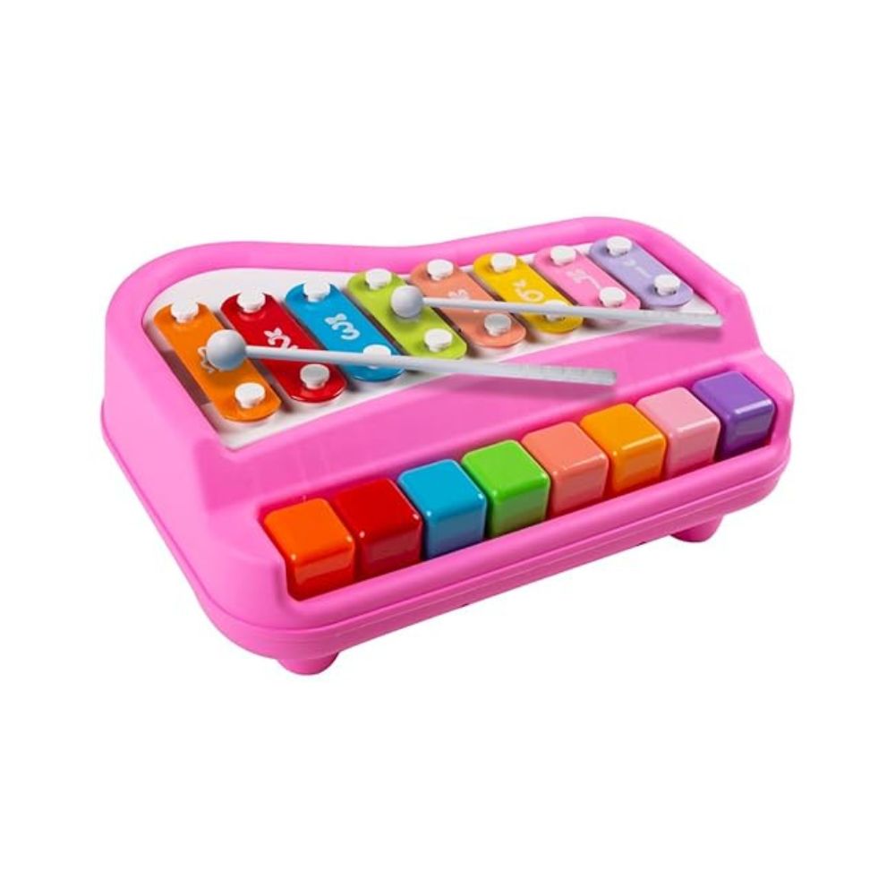 Shipra Play House pink colour 2 in 1 mini piano & xylophone 